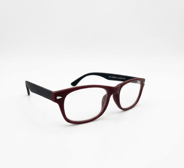 WES | Matte Cherry | Striped Matte Cherry Temples