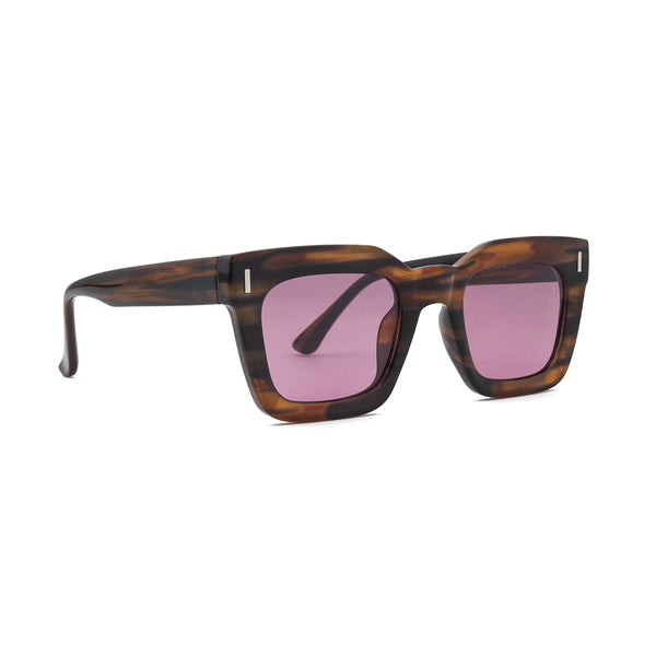 POLLY | Striped Brown / Pink Lens