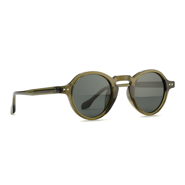 TANNER | Transparent Olive Green | Smoky Lens