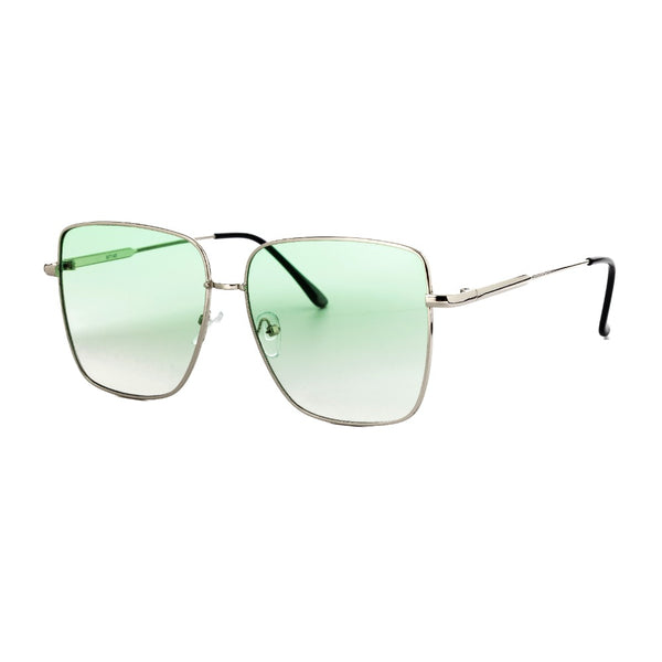 NORA | Silver | Gradient Green Lens