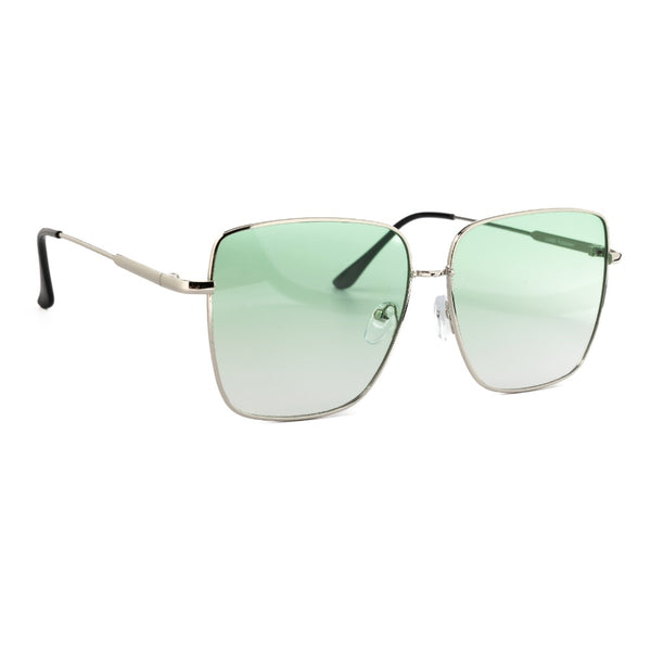 NORA | Silver | Gradient Green Lens