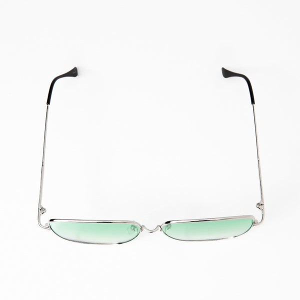 NORA | Silver | Gradient Green Lens