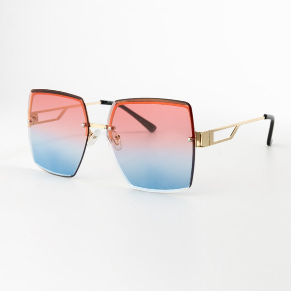 CLAUDE | Gold | Pink Blue Lens