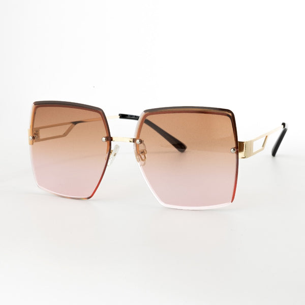 CLAUDE | Gold | Light Brown-Pink Lens