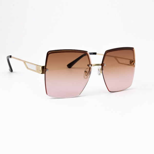 CLAUDE | Gold | Light Brown-Pink Lens