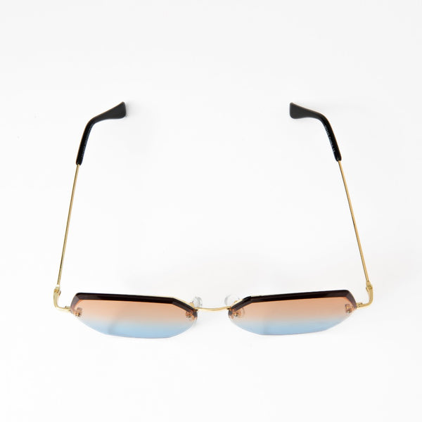 CICELY | Gold | Peach Blue Lens