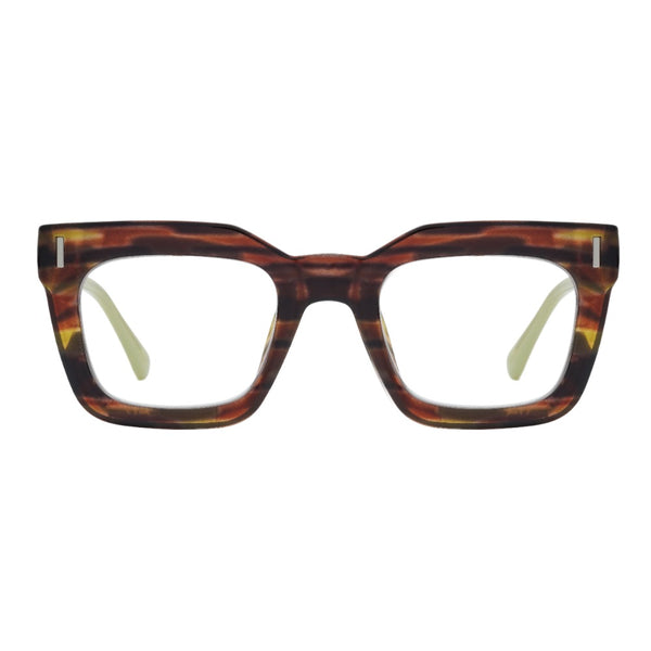 RAZ | Brown Green Stripes | Lime Green