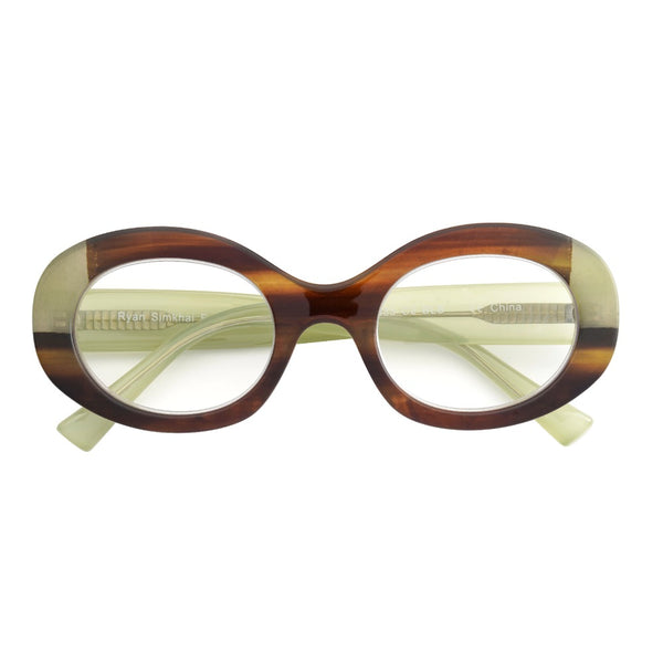 SERAPHINA | Brown | Light Green Temples | Blue Light