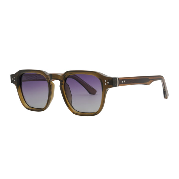 DAN | Olive Green | Transparent Brown | Gradient Lens