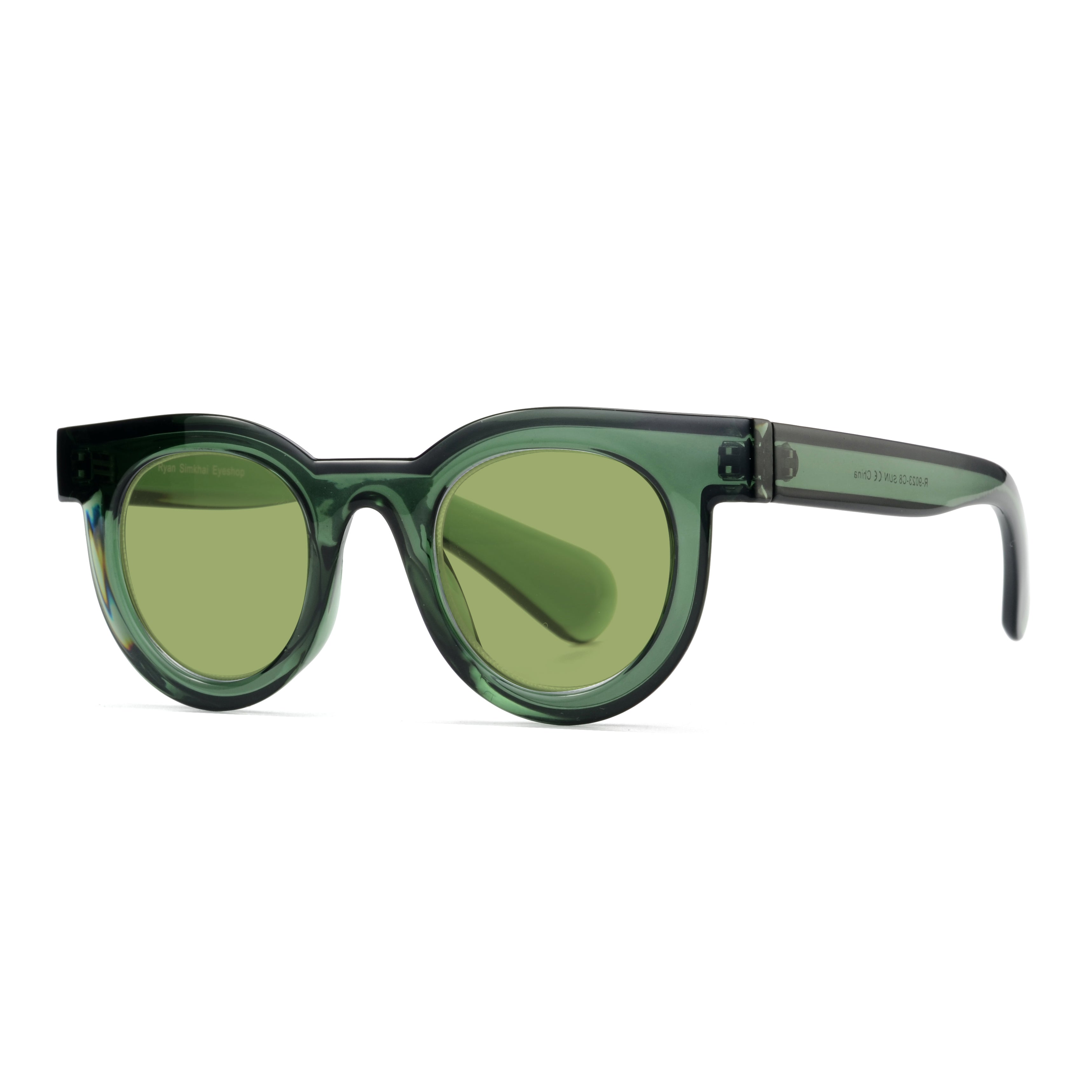 Anthropologie x Transparent Sunglasses Marnie Green Tie Dye Polarized NWT Transparent Green/Tortoise Keyhole Bridge Acetate Geometric  main image 2