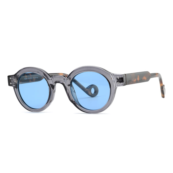 DEVAN | Transparent Grey | Tortoise Temples | Blue Lens