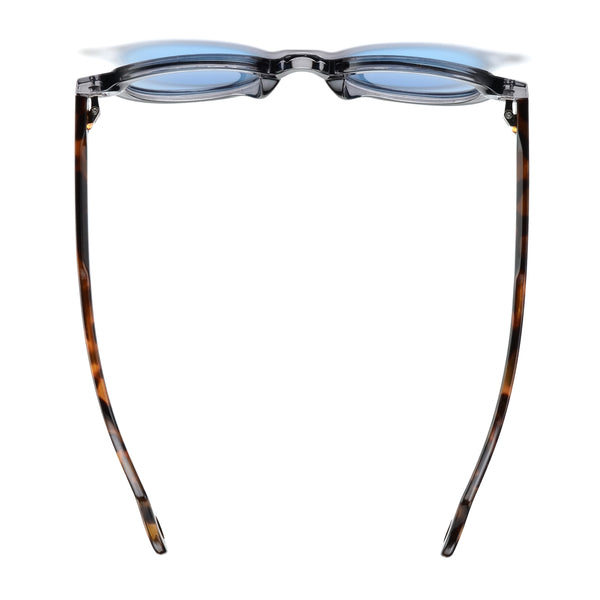 DEVAN | Transparent Grey | Tortoise Temples | Blue Lens