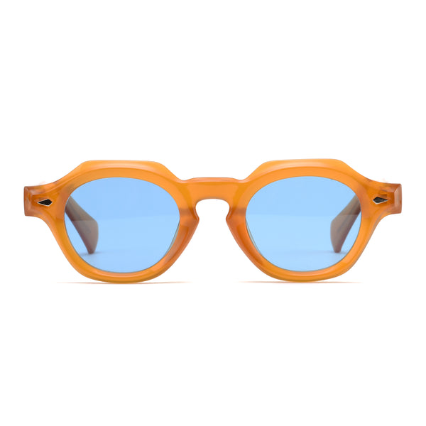 LAMAR |Transparent Caramel | Blue Lens