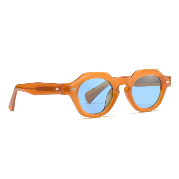 LAMAR |Transparent Caramel | Blue Lens