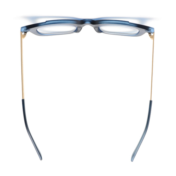 OLIVIA | Matte Transparent Blue | Matte Gold Temples |Blue Light
