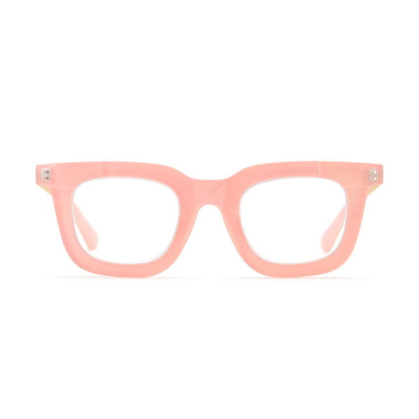 OLIVIA | Pink | Matte Gold Temples | Blue Light