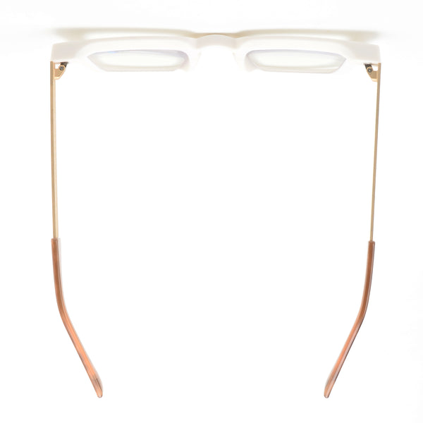 KAYDEN | Matte White | Matte Gold Temples | Blue Light